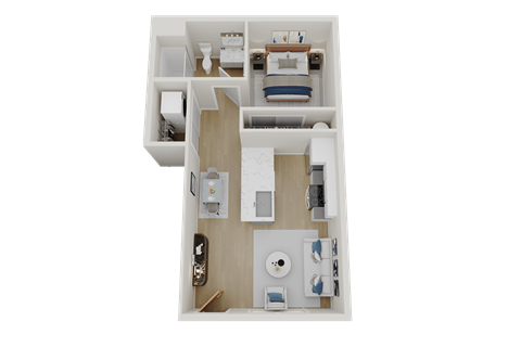 Floor plan for studio, 1 bath, 565 sqft